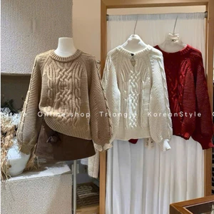 TRIANGLE - Coco Sweater (Cân nhắc kỹ, returned is not welcomed)- Áo len vặn thừng dày phong cách Hàn Quốc