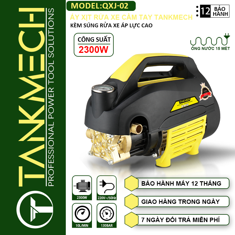 Máy rửa xe- TANKMECHE QXJ-02 Rửa xe gia đình áp lực cao Siêu khỏe phun rửa mạnh mẽ bảo hành chính hxng 6 tháng