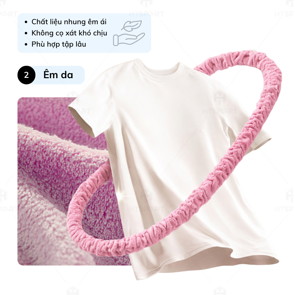Vòng Lắc Eo Lò Xo Bọc Vải Mềm Mại - Giảm Calo Hiệu Quả, Giữ Eo Thon, Cải Thiện Vóc Dáng Tại Nhà