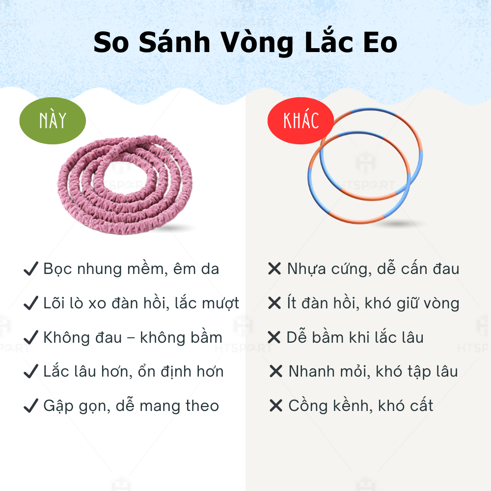 Vòng Lắc Eo Lò Xo Bọc Vải Mềm Mại - Giảm Calo Hiệu Quả, Giữ Eo Thon, Cải Thiện Vóc Dáng Tại Nhà