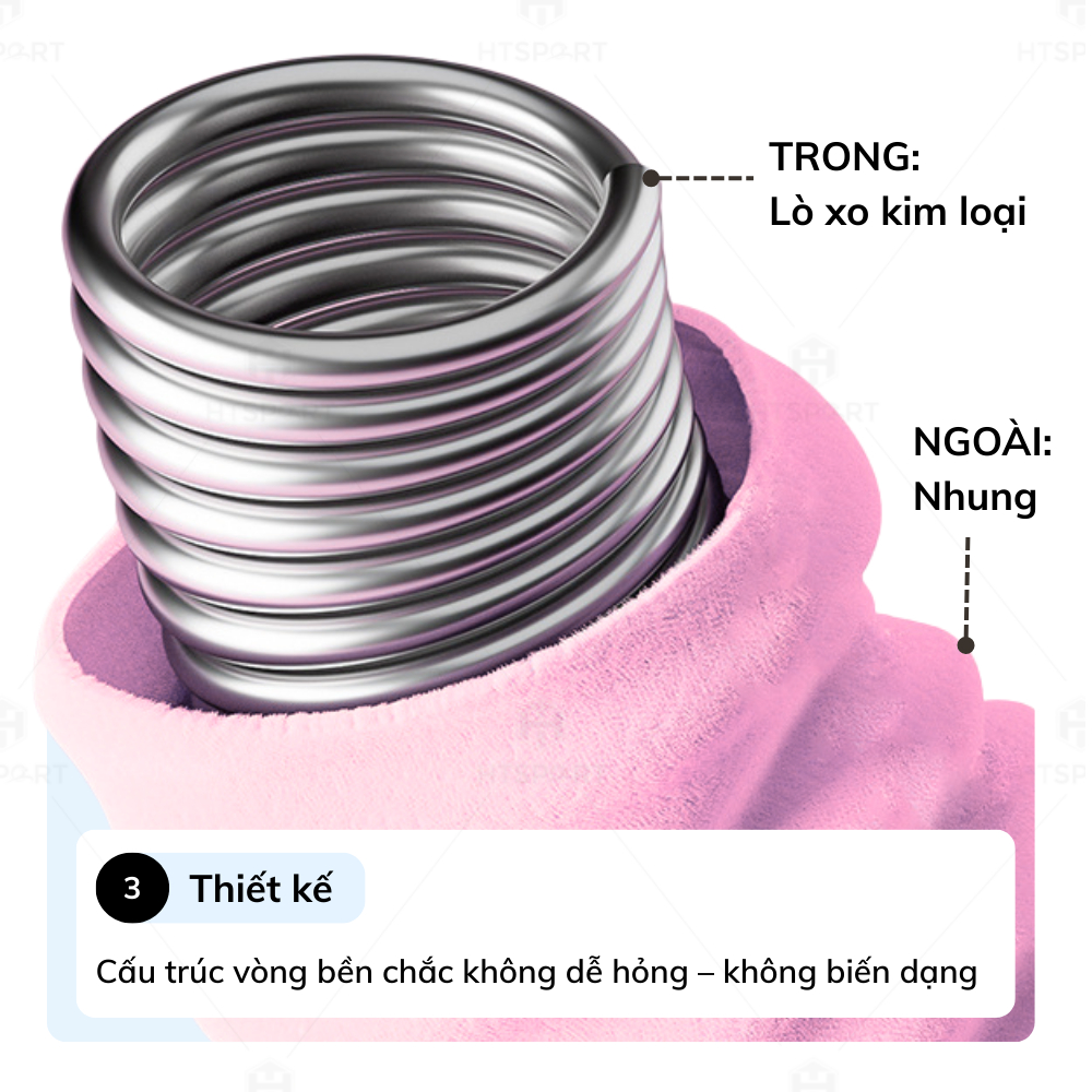 Vòng Lắc Eo Lò Xo Bọc Vải Mềm Mại - Giảm Calo Hiệu Quả, Giữ Eo Thon, Cải Thiện Vóc Dáng Tại Nhà