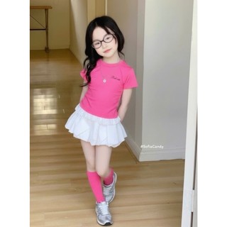 [B&G] Sét váy cá tính áo thun trắng kèm chân váy đen có quần bảo hộ cho bé gái từ 10-45kg(2-12 tuổi)
