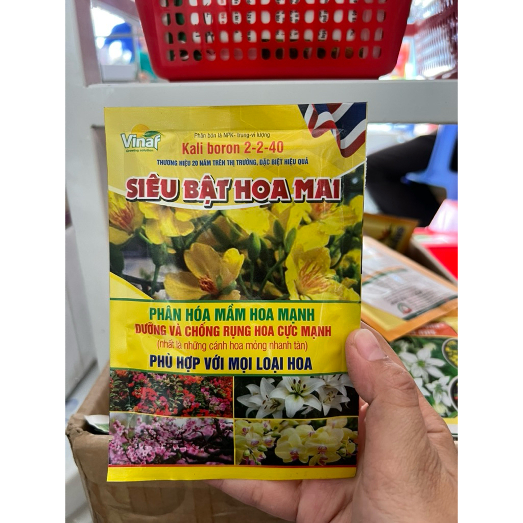 Siêu bật hoa mai dưỡng và chống rụng hoa cực mạnh phù hợp với mọi loại hoa gói 20g