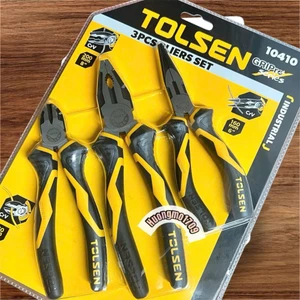 Bộ 3 kìm công nghiệp TOLSEN 10410, bộ 3 kìm điện, kìm cắt, kìm nhọn