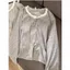 Bộ đồ ngủ cotton dành cho nữ mùa thu đông Áo len cardigan ren nhung dài tay phong cách Hàn Quốc Bộ