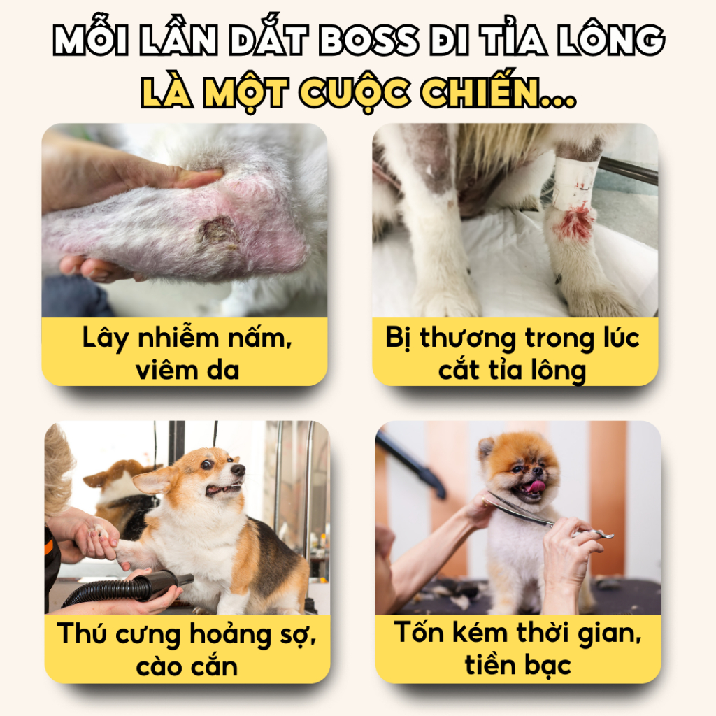 Tăng Đơ Cắt Tỉa Lông Cho Chó Mèo Kizu 859, Máy Cạo Lông Thú Cưng Êm Ái Không Ồn Không Giật Mình