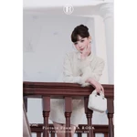 Váy Dạ Sơ Mi Dáng Chữ A Đính Tag Siêu Xinh LA ROSA Tay Phối Lông Sang Chảnh Phù Hợp Nhiều Dịp V1442 — ảnh 2