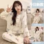 Đồ ngủ cotton đũi bộ đồ nữ ngọt ngào rộng rãi cổ vuông dài tay cổ vuông nổi tiếng trên mạn