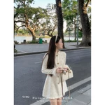 Váy Dạ Sơ Mi Dáng Chữ A Đính Tag Siêu Xinh LA ROSA Tay Phối Lông Sang Chảnh Phù Hợp Nhiều Dịp V1442 — ảnh 7