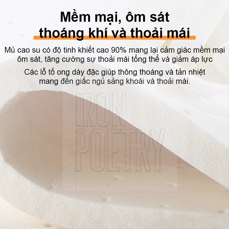 IRONPO Nệm Lò Xo Túi Độc Lập 15cm Kết Hợp 3 Tầng Foam Cao Su Êm Ái Chuẩn Hotel Cao Cấp