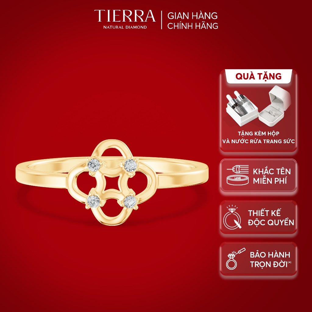 [BST Thần Tài 2026] Nhẫn Tierra Cát Kết Tài Lộc FNN5117, Vàng 10K/ 14K/ 18K, Đính Tấm CZ, Đại Cát Đại Lợi