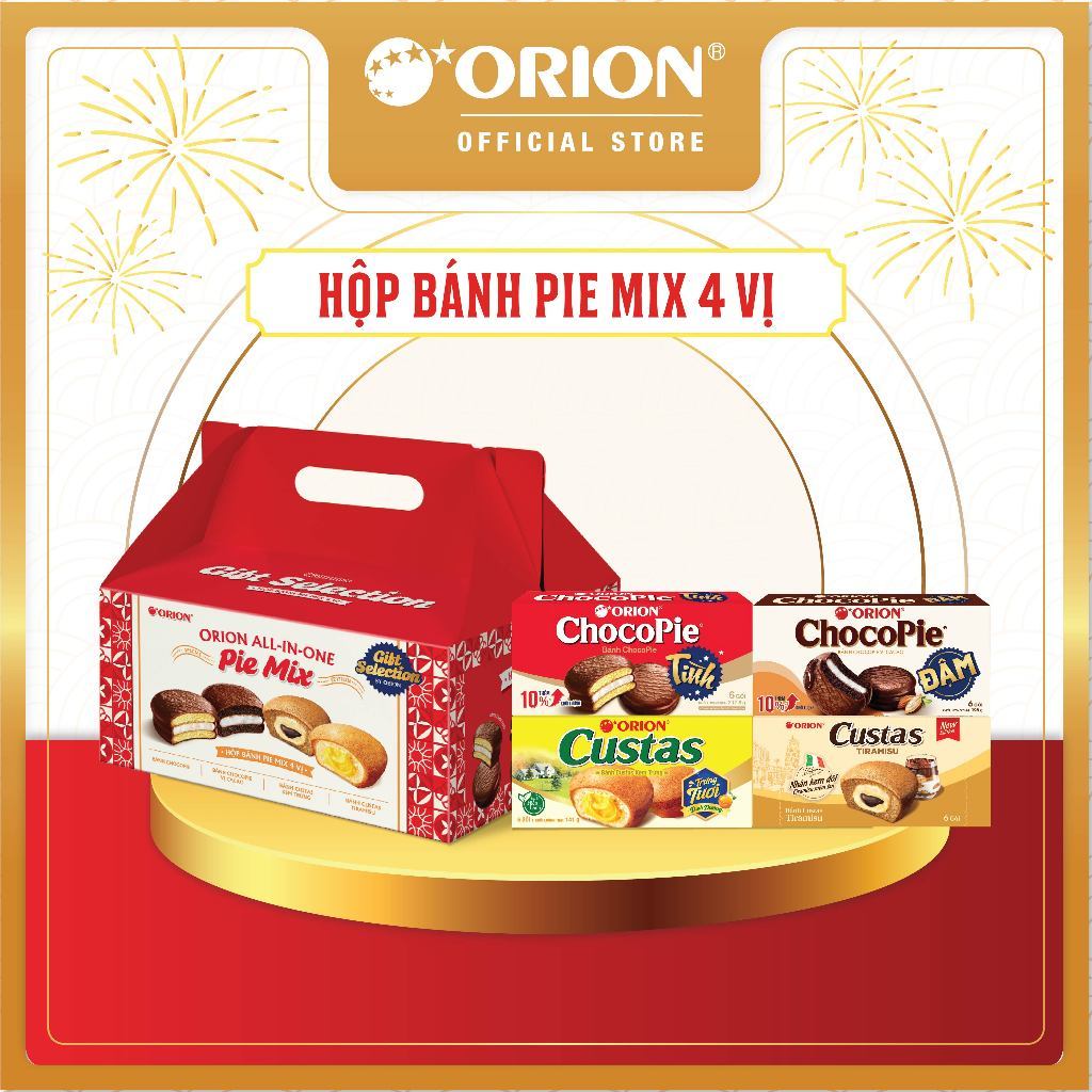 [LIVESTREAM] [ĐỘC QUYỀN] Hộp bánh Pie Orion mix 4 vị (697,5g)