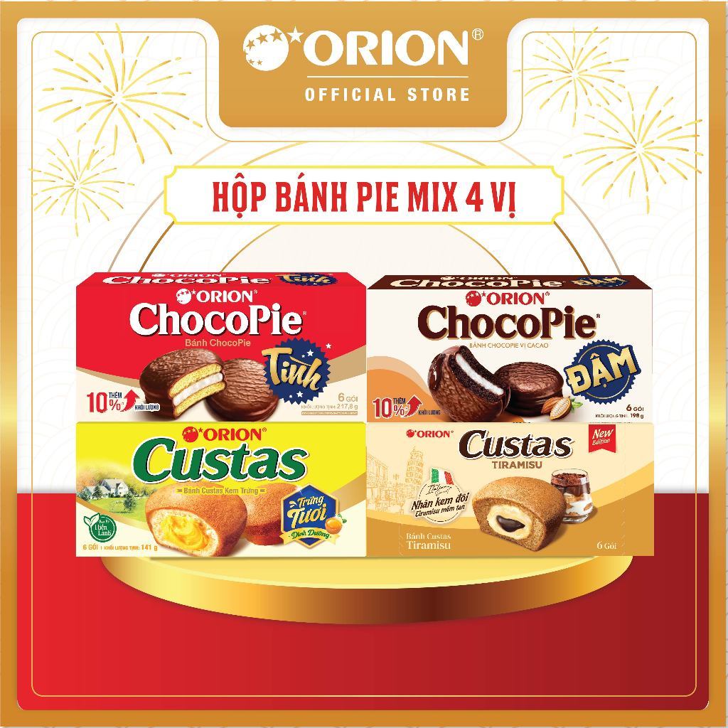 [LIVESTREAM] [ĐỘC QUYỀN] Hộp bánh Pie Orion mix 4 vị (697,5g)