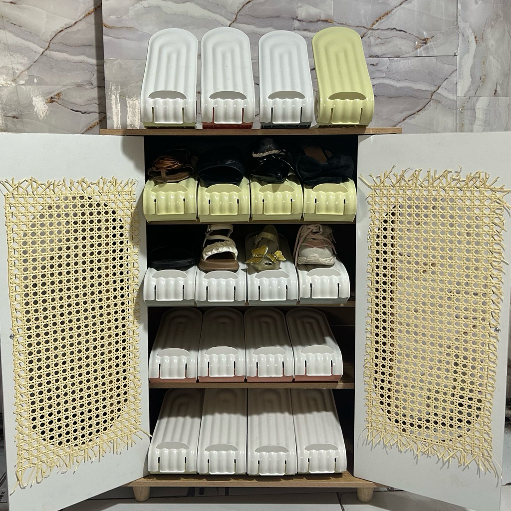 (MUA 10 TẶNG 2) combo 10 khay để giày dép thông minh tiết kiệm không gian điều chỉnh chiều cao 4 mức