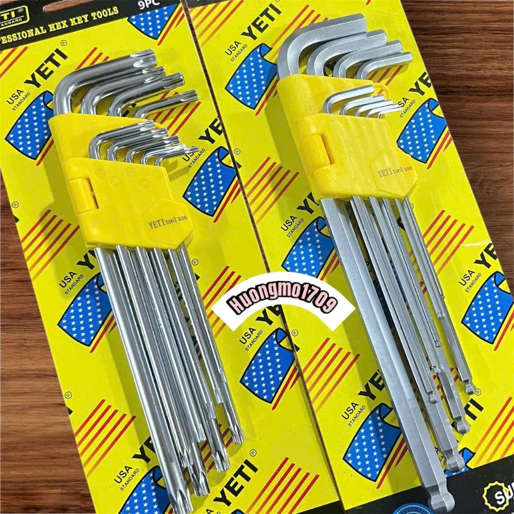 Bộ lục giác 9 cây đầu bông và bi Yetl usa
