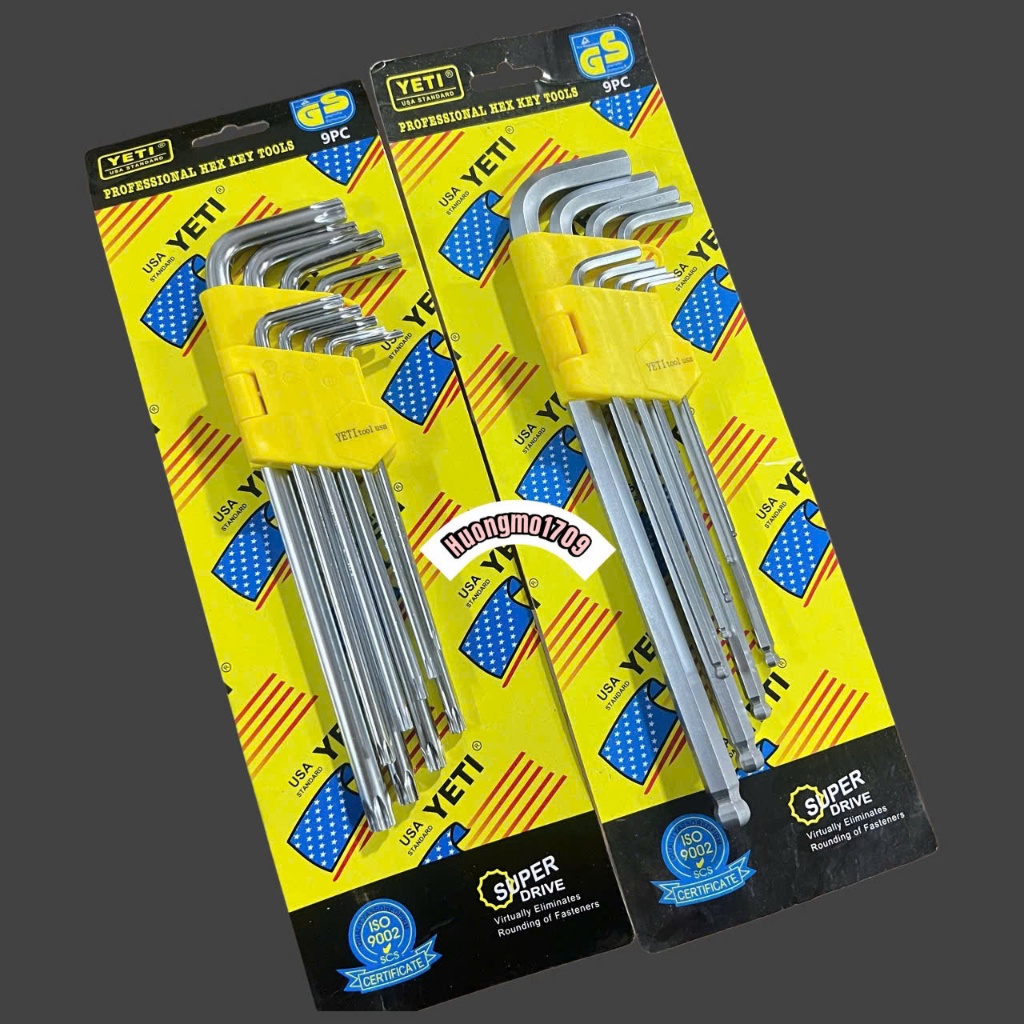 Bộ lục giác 9 cây đầu bông và bi Yetl usa