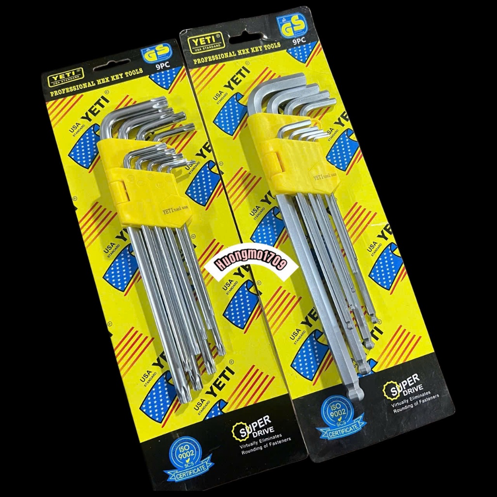 Bộ lục giác 9 cây đầu bông và bi Yetl usa