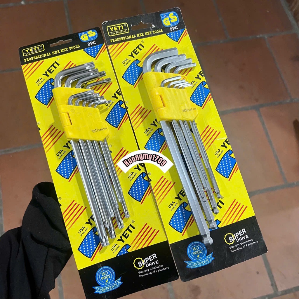 Bộ lục giác 9 cây đầu bông và bi Yetl usa