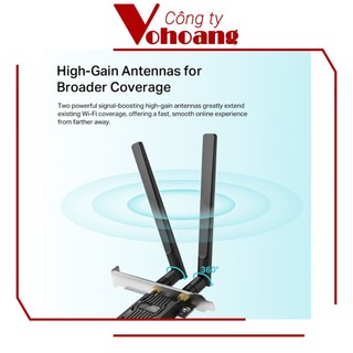 Card mạng PCIe TP-Link Archer TX20E Wi-Fi 6 AX1800 & Bluetooth 5.2 Tốc độ vượt trội, Phạm vi kết nối tín hiệu rộng