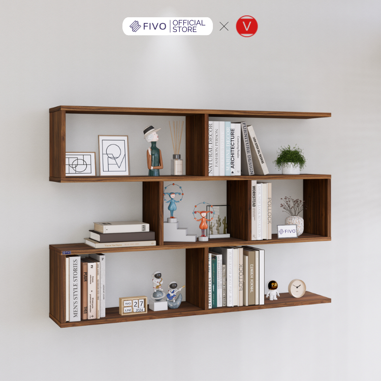 Kệ Sách Treo Tường FIVO FB44 Thiết Kế Âm Tường, Tăng Diện Tích Trưng Bày, Đi Kèm Bộ Phụ Kiện Dễ Dàng Lắp Đặt