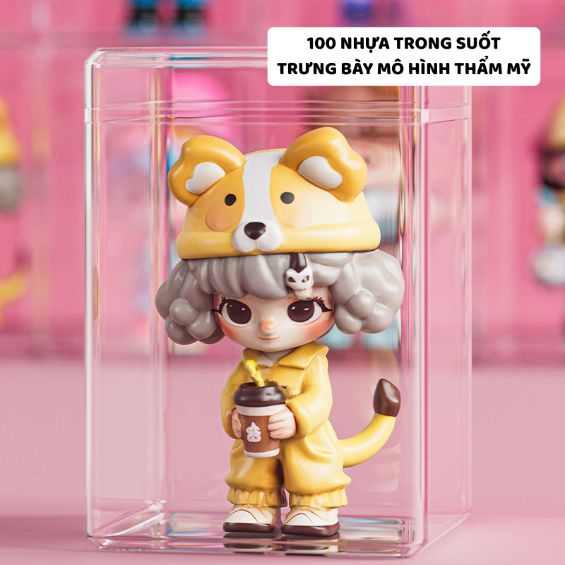Hộp Trong Suốt Trưng Bày Mô Hình ENODA HOME Chất Liệu Mica, Hộp Mini Bảo Quản Mô Hình, Kín Đáo Chống Bụi Ẩm HTS007