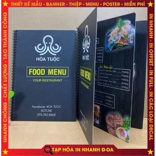 In Menu Nhựa PVC Dẻo – Bền Đẹp, Chống Nước, Không Phai Màu, có bảo hành