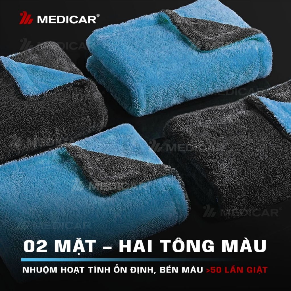 [MICROFIBER] Khăn Lau Xe Ô Tô Cao Cấp Microfiber 1200GSM Medicar – Dày, Mềm, Thấm Hút Mạnh - Kích Thước 60 × 90cm | BigBuy360 - bigbuy360.vn