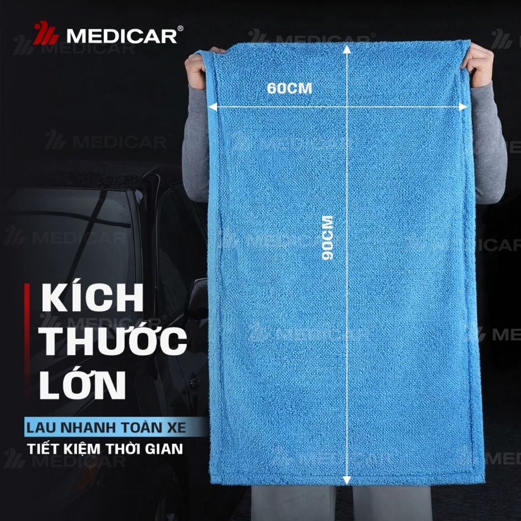 [MICROFIBER] Khăn Lau Xe Ô Tô Cao Cấp Microfiber 1200GSM Medicar – Dày, Mềm, Thấm Hút Mạnh - Kích Thước 60 × 90cm | BigBuy360 - bigbuy360.vn