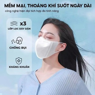 Hộp 100 Chiếc Khẩu Trang 5D Cao Cấp Top Gia Chống Tia UV, Ngăn Ngừa Bụi Mịn Thoáng Khí, Kháng Khuẩn An Toàn Cho Sức Khỏe