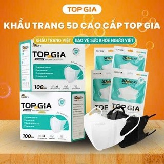 Hộp 100 Chiếc Khẩu Trang 5D Cao Cấp Top Gia Chống Tia UV, Ngăn Ngừa Bụi Mịn Thoáng Khí, Kháng Khuẩn An Toàn Cho Sức Khỏe