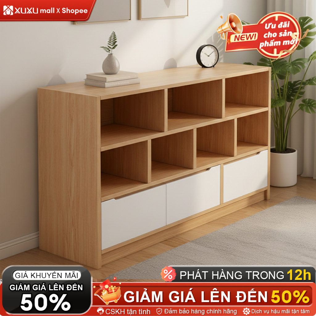 Kệ Tủ Gỗ đa năng Để Sách Trang Trí Phòng Khách Làm Việc Phong Cách Bắc Âu Chắc Chắn Dễ Lắp Ráp