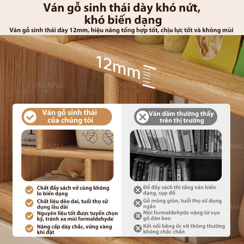 Kệ Tủ Gỗ đa năng Để Sách Trang Trí Phòng Khách Làm Việc Phong Cách Bắc Âu Chắc Chắn Dễ Lắp Ráp | BigBuy360 - bigbuy360.vn