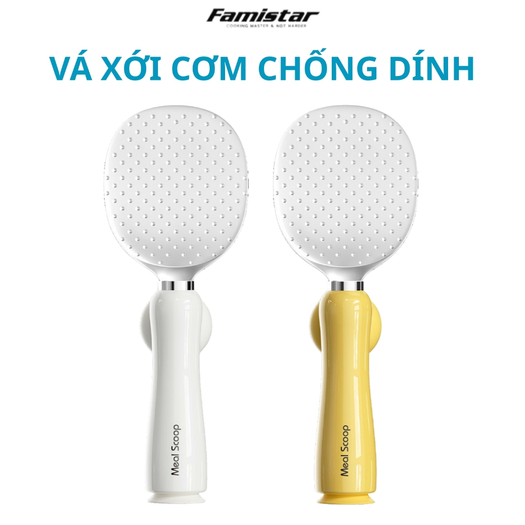 Vá Bới Cơm Chống Dính Thông Minh Famistar / Muỗng Múc Cơm / Thìa Xới Cơm Chống Dính  – Từ Tính & Đế Hít