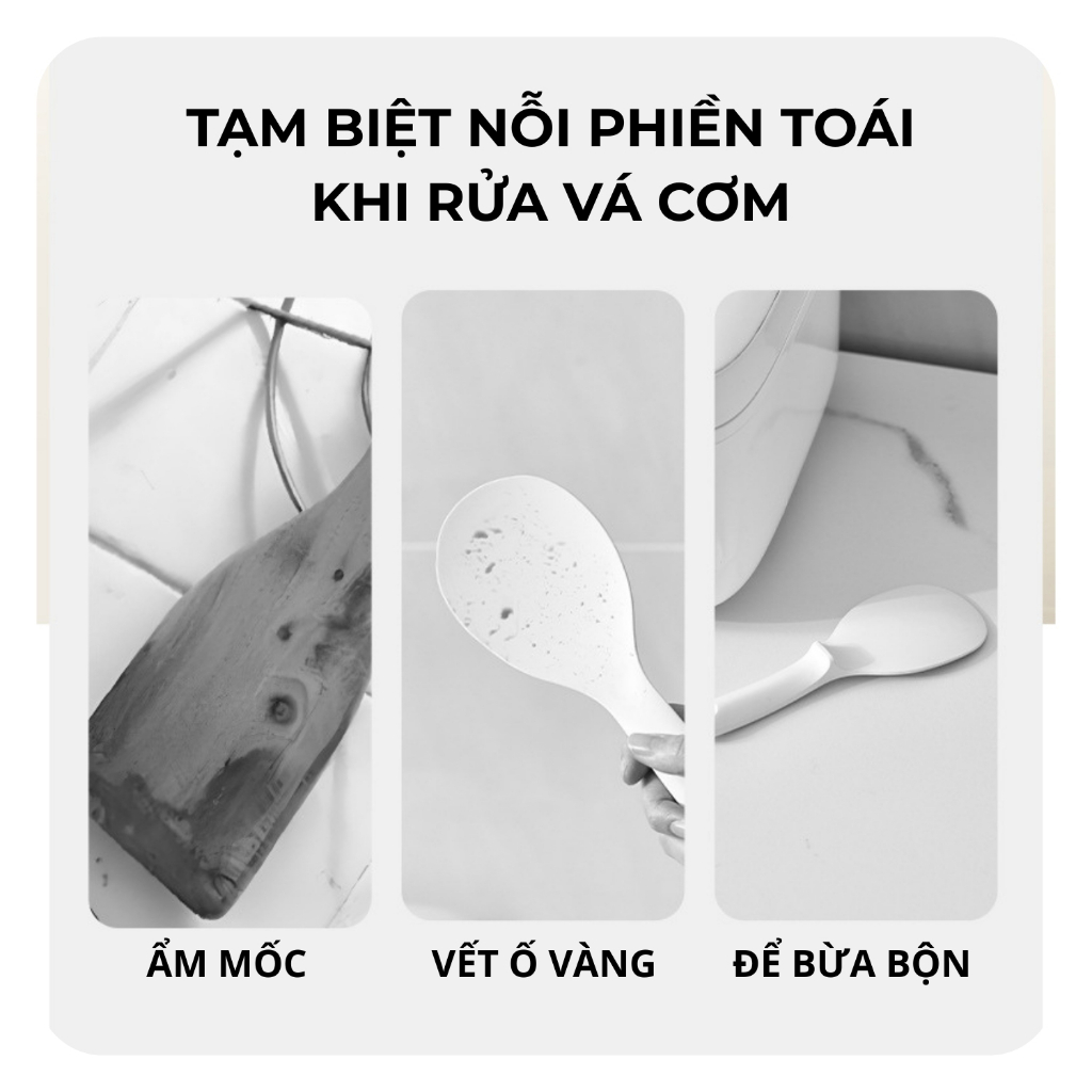 Vá Bới Cơm Chống Dính Thông Minh Famistar / Muỗng Múc Cơm / Thìa Xới Cơm Chống Dính  – Từ Tính & Đế Hít