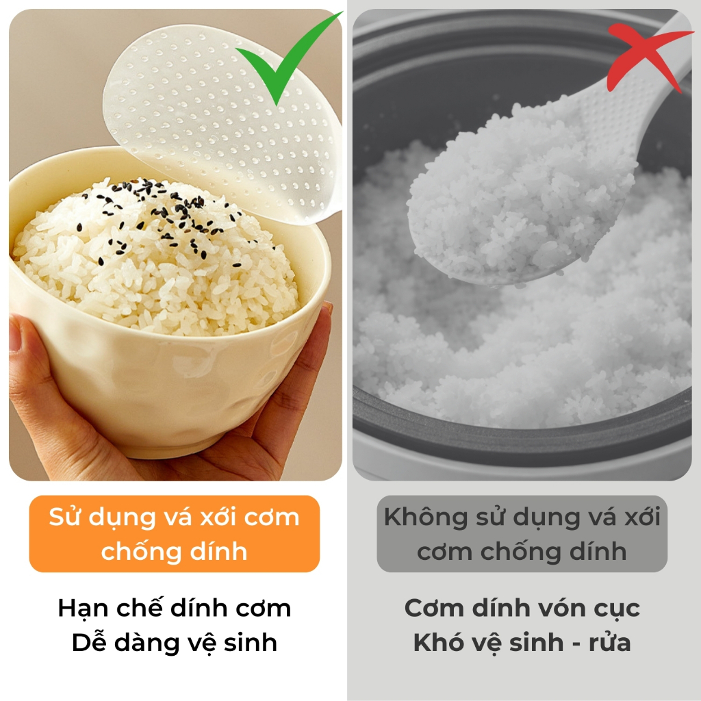 Vá Bới Cơm Chống Dính Thông Minh Famistar / Muỗng Múc Cơm / Thìa Xới Cơm Chống Dính  – Từ Tính & Đế Hít