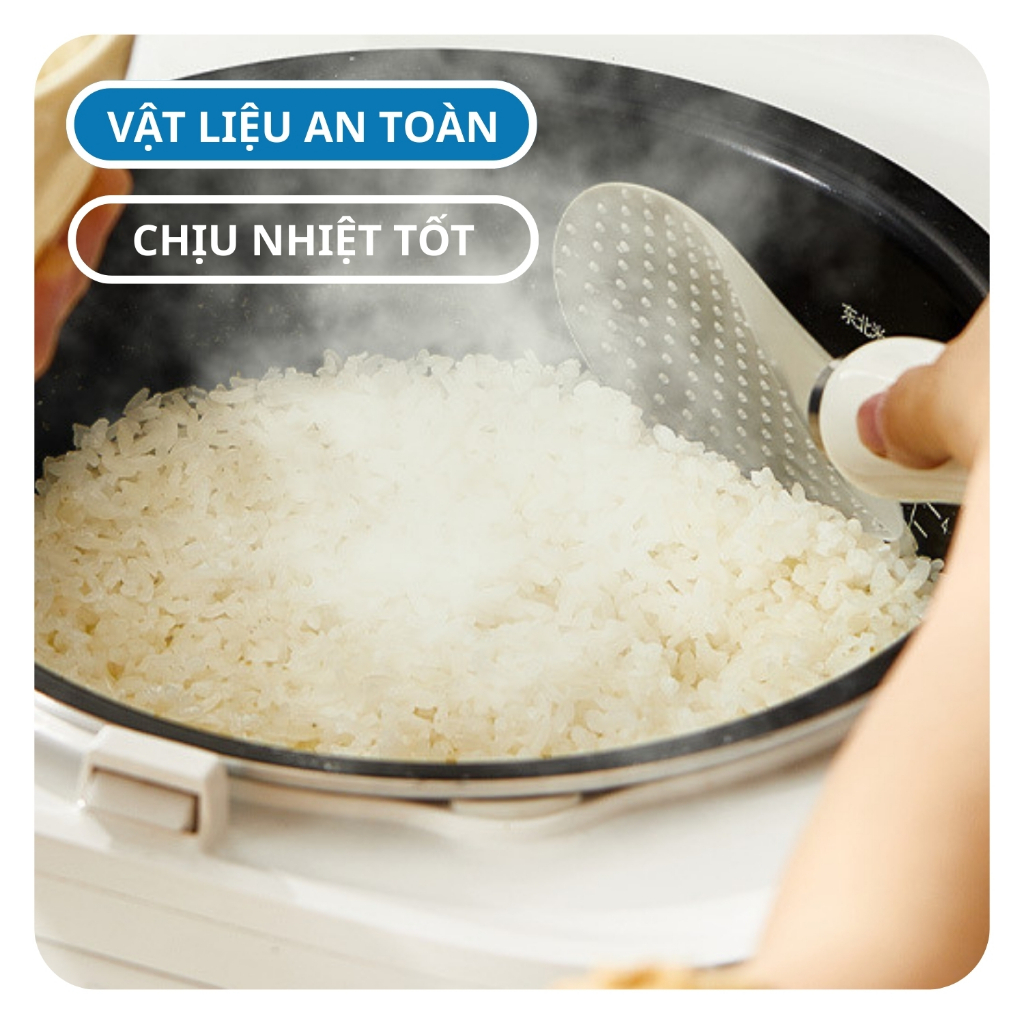 Vá Bới Cơm Chống Dính Thông Minh Famistar / Muỗng Múc Cơm / Thìa Xới Cơm Chống Dính  – Từ Tính & Đế Hít
