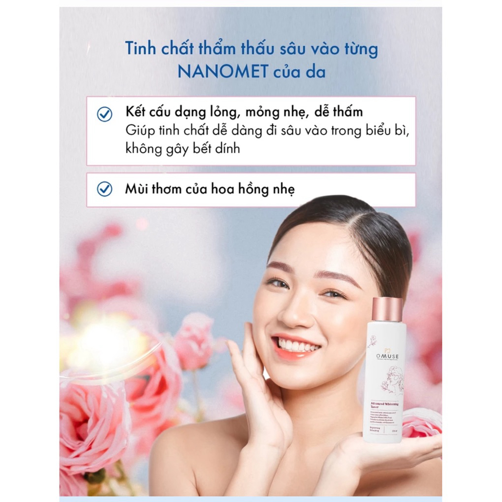 (Hàng công ty)Nước hoa hồng O'Muse - Advanced Whitening Toner 150ml