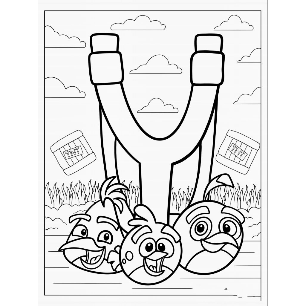 20 Tranh tô màu Angry Birds (Mực và giấy chính hãng - an toàn cho bé)