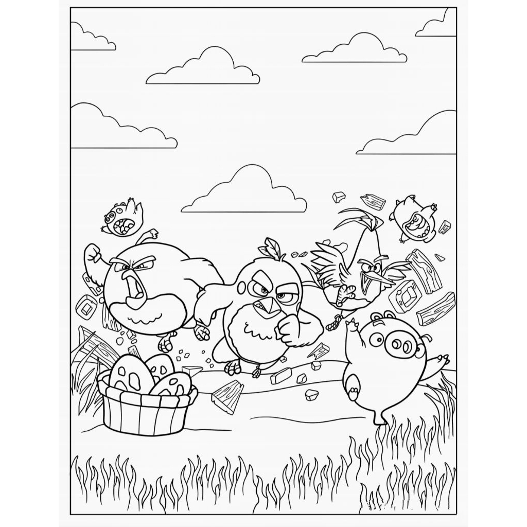 20 Tranh tô màu Angry Birds (Mực và giấy chính hãng - an toàn cho bé)