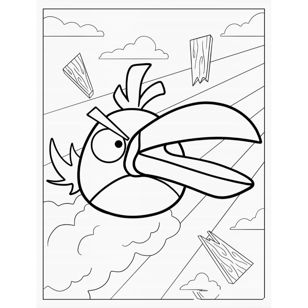 20 Tranh tô màu Angry Birds (Mực và giấy chính hãng - an toàn cho bé)