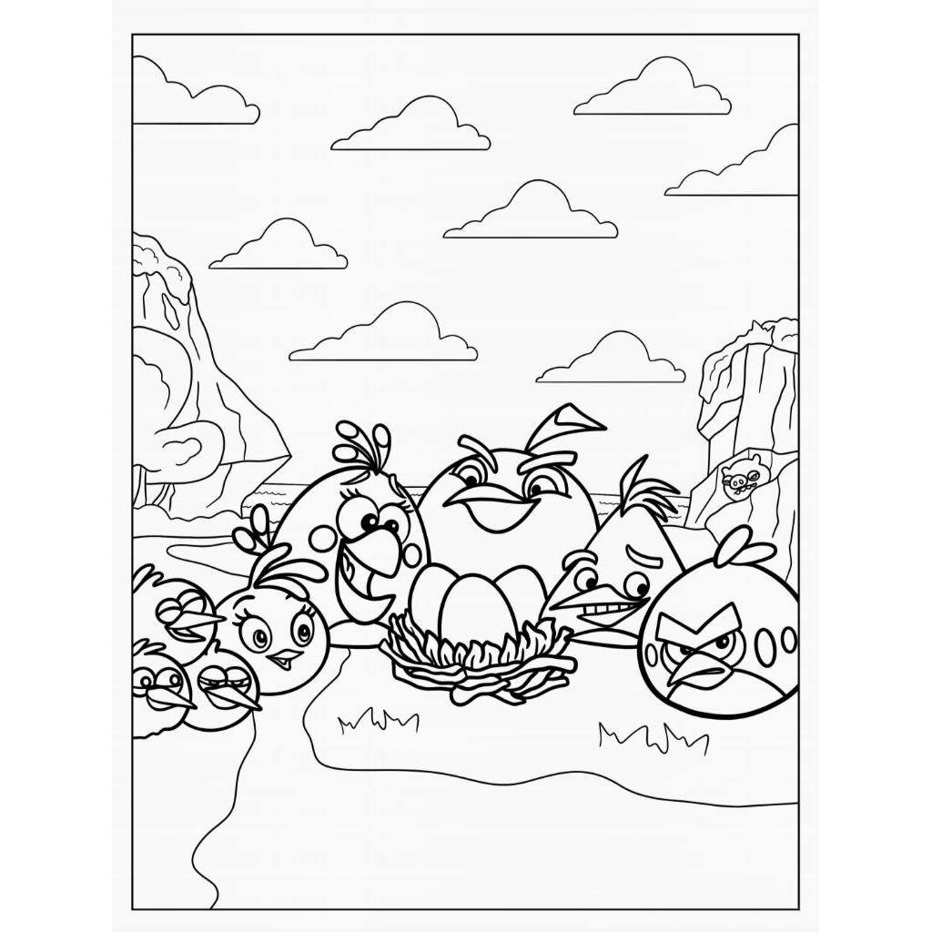 20 Tranh tô màu Angry Birds (Mực và giấy chính hãng - an toàn cho bé)