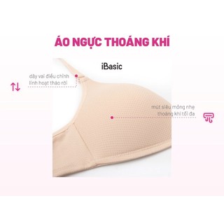 Áo ngực không gọng mút mỏng vải thoáng khí Tshirt iBasic BRAW086