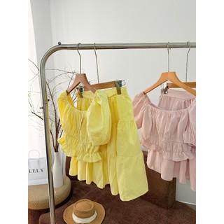 𝗠𝗶𝘁𝘂 - | LY LINEN| Set Linen áo nhún+ chân váy tầng
