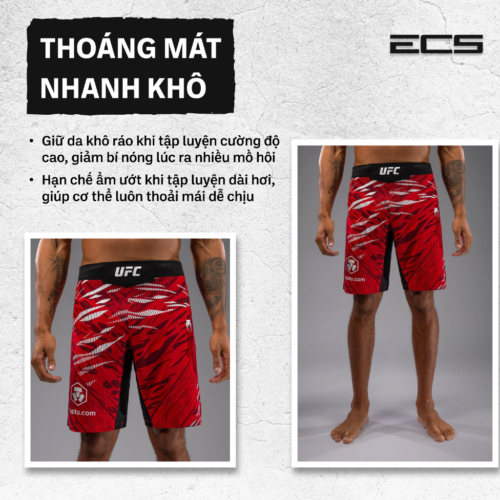Quần Thi Đấu MMA Venum UFC Fushion,Thấm Hút Mồ hôi, Khô Nhanh, Vải Co Giãn Bền Bỉ, Tập Luyện Đa Năng