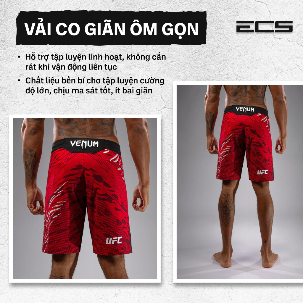 Quần Thi Đấu MMA Venum UFC Fushion,Thấm Hút Mồ hôi, Khô Nhanh, Vải Co Giãn Bền Bỉ, Tập Luyện Đa Năng