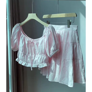 𝗠𝗶𝘁𝘂 𝗟𝗶𝗻𝗲𝗻 𝗦𝗲𝘁- Set Linen Tưng vân gỗ áo trễ vai+quần xuông BEELY