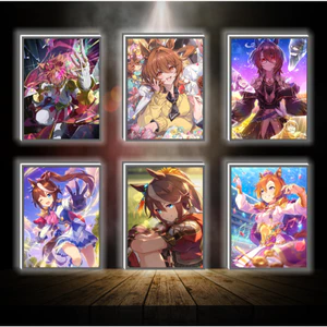 Tranh đèn led 3D đổi màu Uma Musume - Tranh đèn led 3D ANIME trang trí bàn làm việc, đèn ngủ