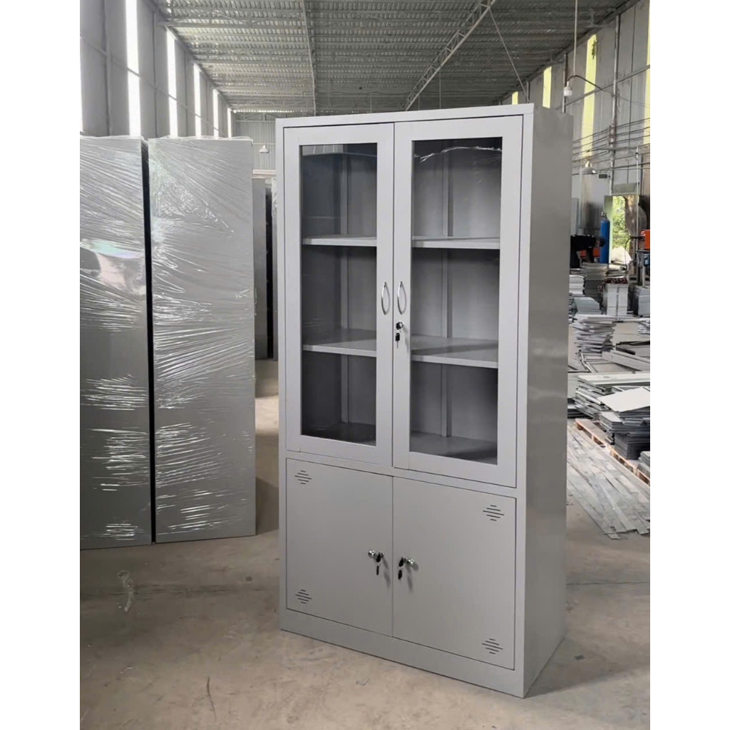 TỦ SẮT HỒ SƠ 4 CÁNH KÍNH MỞ CAO CẤP