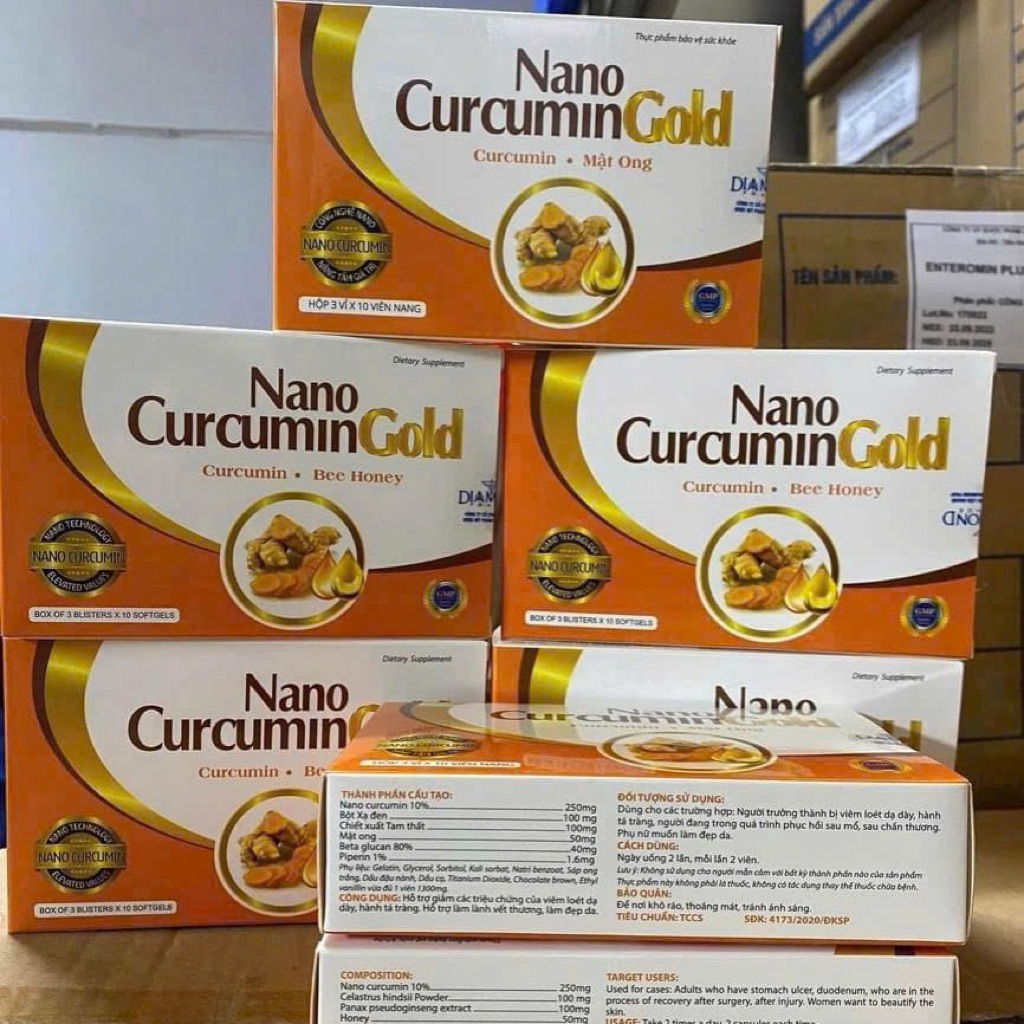 Nano Curcumin Gold YHDT – Hỗ trợ dạ dày, hỗ trợ tiêu hóa – Hộp 30 viên