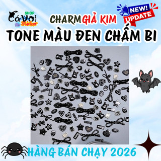 Set charm giả kim theo Tone màu: Charm tone màu đen chấm bi